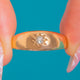 Antique 18ct Gold Diamond Gypsy Stacking Ring