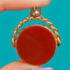 Anhänger mit Drehmechanismus aus 9ct Gold, Edwardian, mit Blutjaspis und Karneol, um 1906