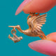 9ct Gold Storch Neuer Baby-Anhänger