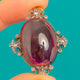 Victorian Anhänger aus 18ct Gold mit Granat-Cabochon und Rosenschliff-Diamanten, 38,00ct