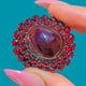 Großer Victorian Granat-Cabochon-Cluster-Anhänger, 16,80 ct