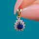 Anhänger aus 9 Karat Gold mit Saphir und Diamant im Tropfen-Cluster-Design