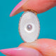 18ct Gold Mother-of-Pearl Marcasite Oval Charm
