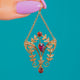 Art Nouveau 9ct Gold Granat Perle Lavalier-Anhänger