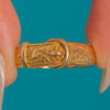 Chunky Engraved Antique 18ct Gold Buckle Ring, c.1901