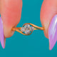 18ct Gold Art Deco „Kleeblatt“ Bypass-Diamantring, 0,24ct