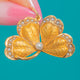 Art Nouveau Anhänger aus 14ct Gold mit Perle und Kleeblatt