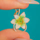 Vintage Silver Enamel White Lily Flower Charm