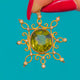 15ct Gold Green Tourmaline & Pearl Pendant c.1900