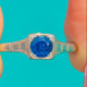 Art Deco Platin-Ring mit natürlichem Saphir-Solitär, 0,50 ct Saphir