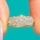 Antique Edwardian 18ct Gold & Platinum Diamond Triple Cluster Engagement Ring