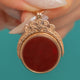 Antique Solid 9ct Gold Carnelian & Bloodstone Swivel Fob