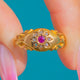 Antiker 18ct Gold Ring mit Rubin und Diamant im Blumen-Design, um 1906