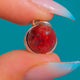 Art Deco Era Silver Red Murano Glass Sugarloaf Charm