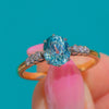Art Deco 15ct Gold & Platin Oval-Zirkon Diamant-Ring, 1,30ct Zirkon