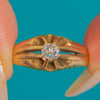 9ct Gold Belcher-Set Old-Mine Cut Diamond Ring, 0.20ct