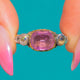 Rare 19th Century Georgian Pink Topaz Diamond Ring, c.1780