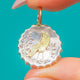 Victorian Ästhetik Silberner Runder Vogel-Anhänger, 9ct Gold-Details