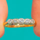 Art Deco 18ct Gold Bezel-Set Five-Stone Diamond Ring, 0.28ct Diamonds